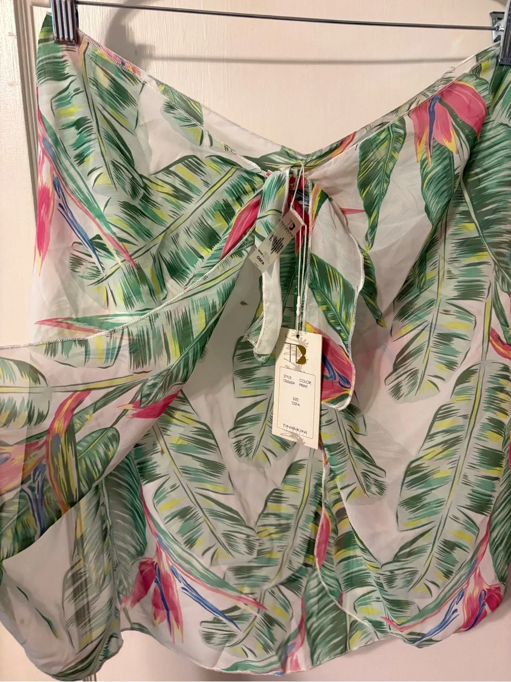 TiniBikini tropical bird of paradise swim cover-up